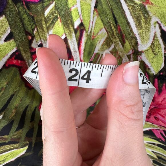 Chicos Jacket Womens Large 2 Black Floral Blazer Tropical Button Green Colorful - Picture 8 of 9